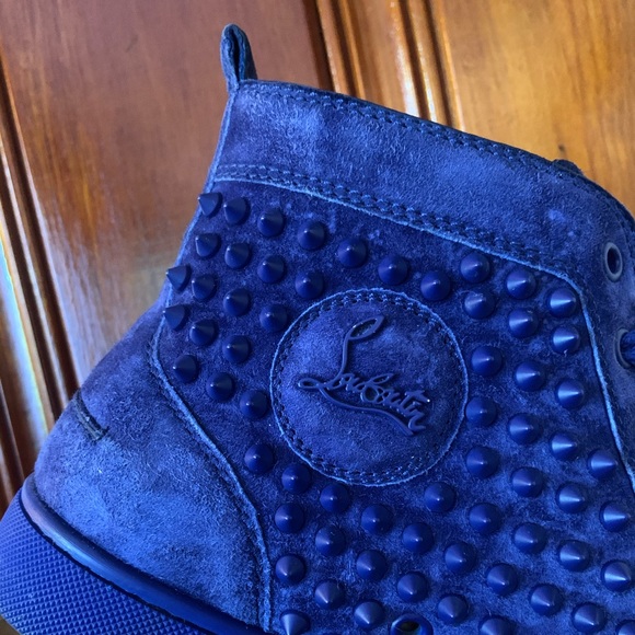 Christian Louboutin Louis Spike Flat Atlantic Blue EU 43 US 10 - Picture 2 of 13